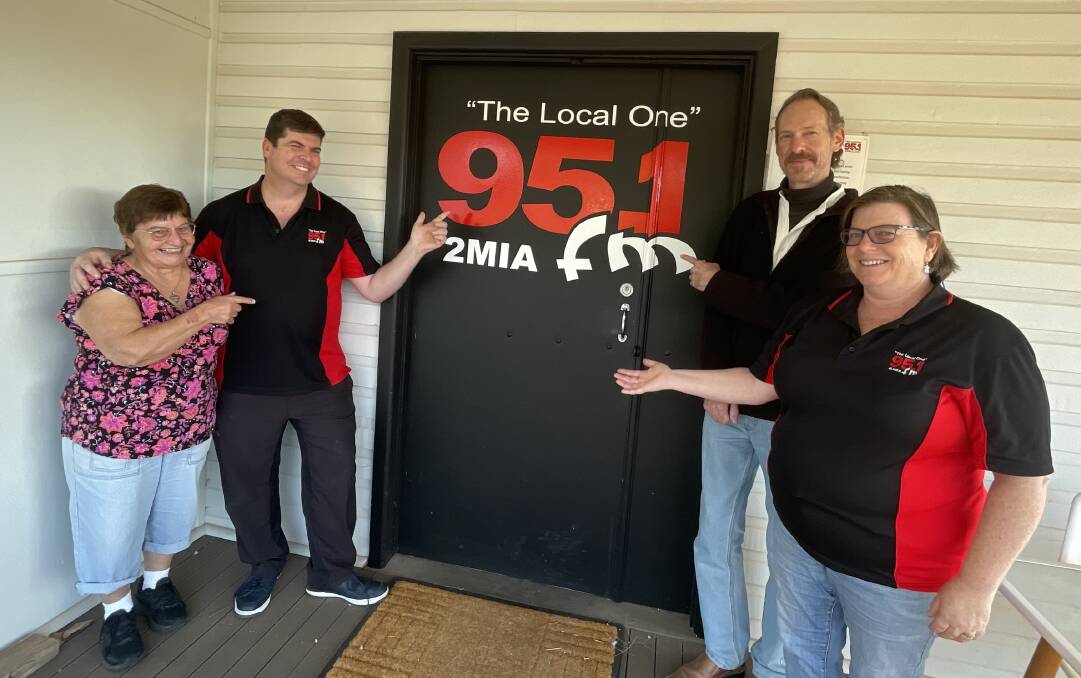 Some of 95.1 2MIA's committee members Mary G, president Jay Reynolds, Ken Hammond and vice president Narelle Millis. The committee are inviting residents to become members and help the station go from strength to strength. Picture by Allan Wilson