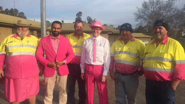 PINK: Council’s Darrell McNeilly, Gary Randhawa, Ralph O’Donnell, Andrew Crakanthorp, Paul Curphey and Steve Krause.
