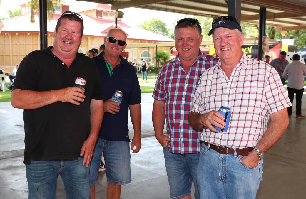 ROCK: Michael Pattison, Leeton, Mark Young, Coleambally, Ian Kelly, Coleambally, and James Chauncy, Darlington Point, at Rock at the Races.