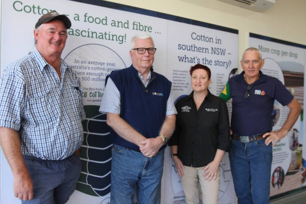 Former Delaware Department of Agriculture secretary Ed Kee (second from left) with Tim Commins, Kate O'Callaghan and Jim Geltch at Southern Cotton during a visit to the region. Picture by Talia Pattison