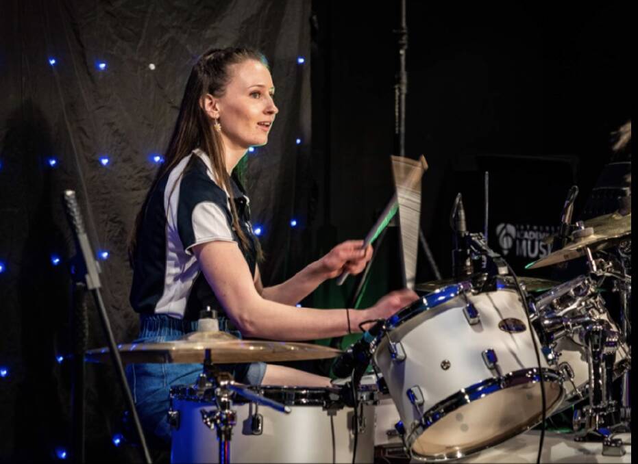 Phoebe Dawson: She's been playing the drums since she was seven years old. "At the moment music takes up a big part of my life," she says.