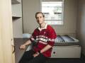 Stuart Kennedy in his old boarding school room at Canberra Grammar School. Picture: Dion Georgopoulos