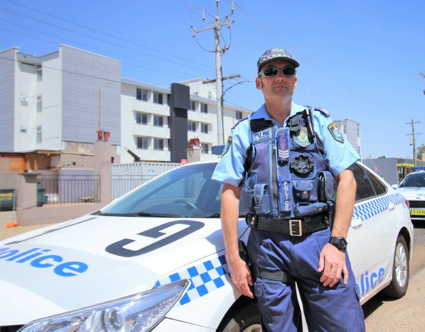 WATCHFUL: Jason Hinson from Griffith Highway Patrol. Picture: Kenji Sato