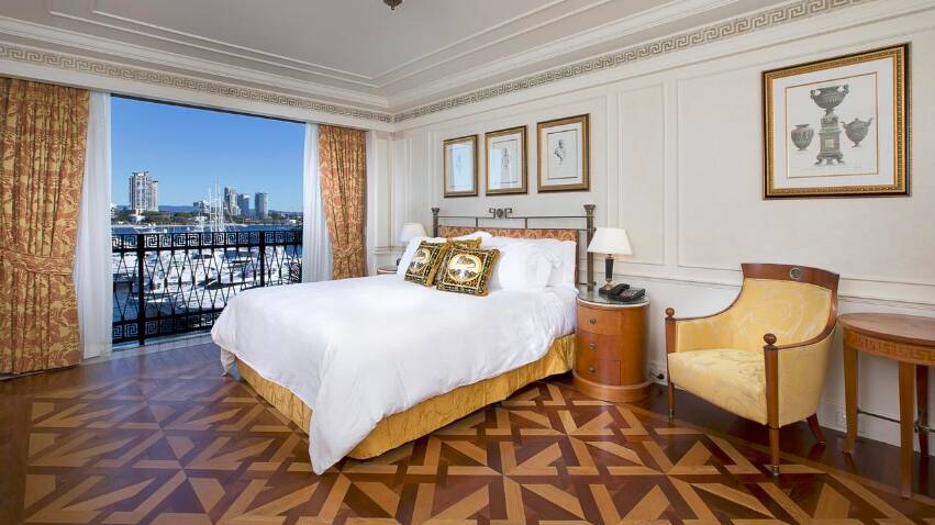 Versace's signature gold lends a sense of opulence to the hotel. 