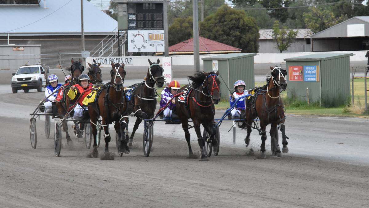 STRONG WIN: Oh I Am The One (second from right) took out the Ladies Invitational Pace. Picture: Courtney Rees