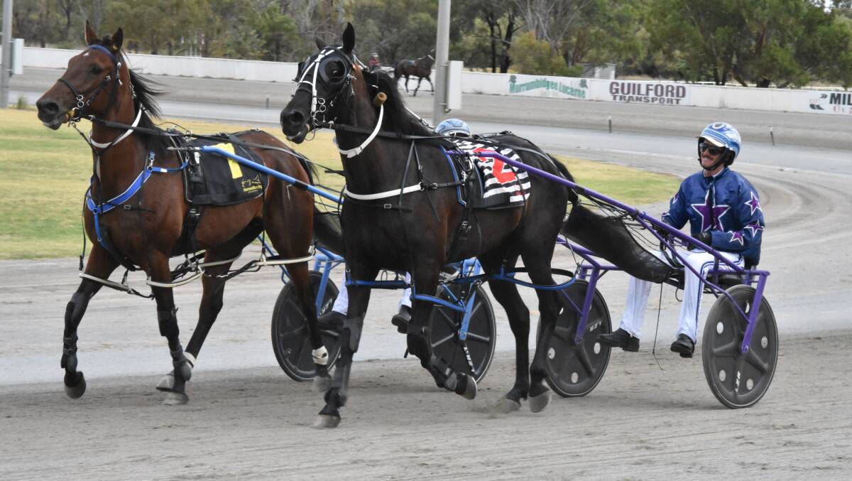 Blake Jones won with Nowhere Creek in the Milbrae Quarries Final, one of three wins for the driver on the night. Picture: Courtney Rees