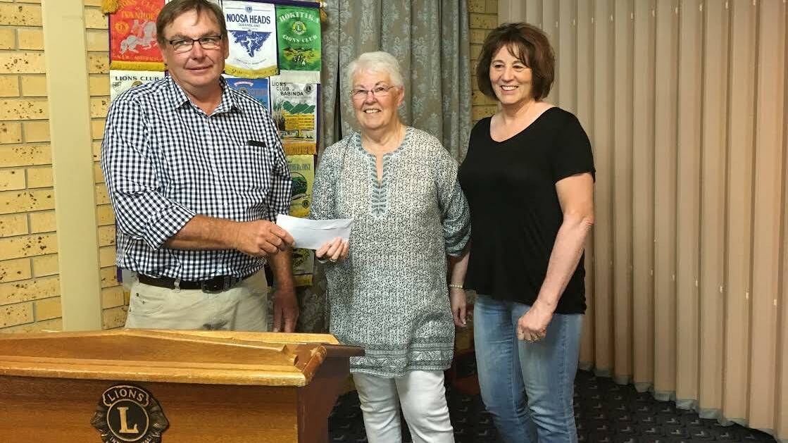 Good works: Lions President David Brain, President of Can-assist Coleambally Barb Freer and Lions member and Can-assist member Sue Hardy. Picture: Adrian Hayes 
