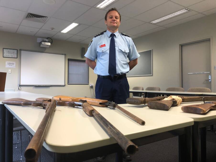 AMNESTY END: Inspector Nick Seddon estimated around 200 firearms were handed in to Griffith Police Station between July 1 and September 30, 2018. Picture: Jacinta Dickins