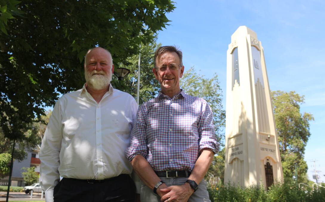 HOME: MDBA's new Griffith-based regional manager Murray Radcliffe and Chief Executive Phillip Glyde visited the city to finalise the move. PHOTO: Jacinta Dickins