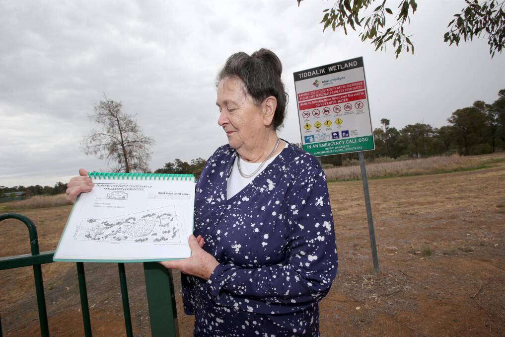 APPALLED: Wetland Committee chairwoman  Mona Finley was “appalled" by the news council moved to remove the Tiddalik Wetlands at Darlington Point, after years of 'community initiatives'. Picture: Anthony Stipo

