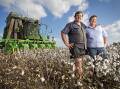 DONNA Wiseman with her son Mitch at their Coleambally property. The addition of cotton to the property has been pivotal to their farming operation. Picture: Nathan Dyer.