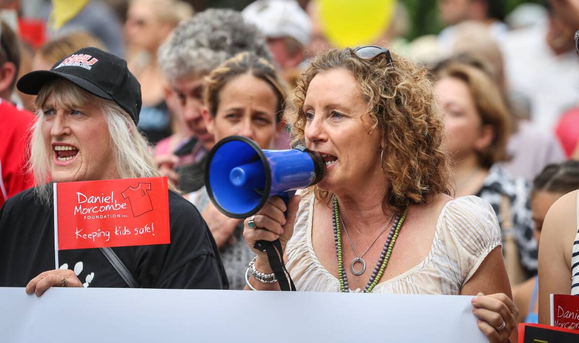 SPEAKING OUT: Now MP Tania Maxwell leading the "Enough is Enough" rally in Wangaratta in 2016.