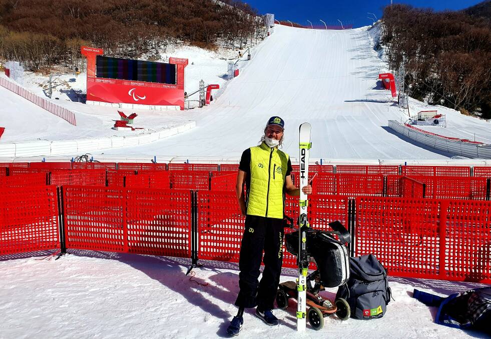 Josh Hanlon in Beijing for the Winter Paralympic Games. It's been a stunning road from severe illness to skiing for Australia. 