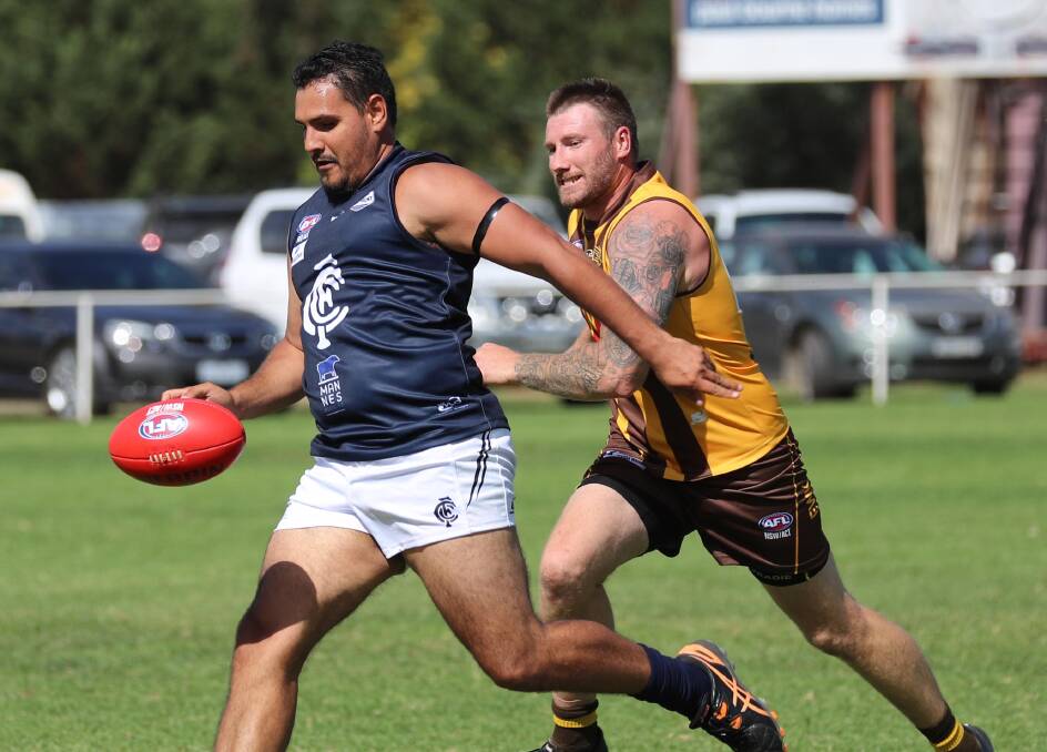 Coleambally hope to be able to bring forward Dwayne Weetra into the game by getting on top in the middle against Barellan. Picture: Les Smith