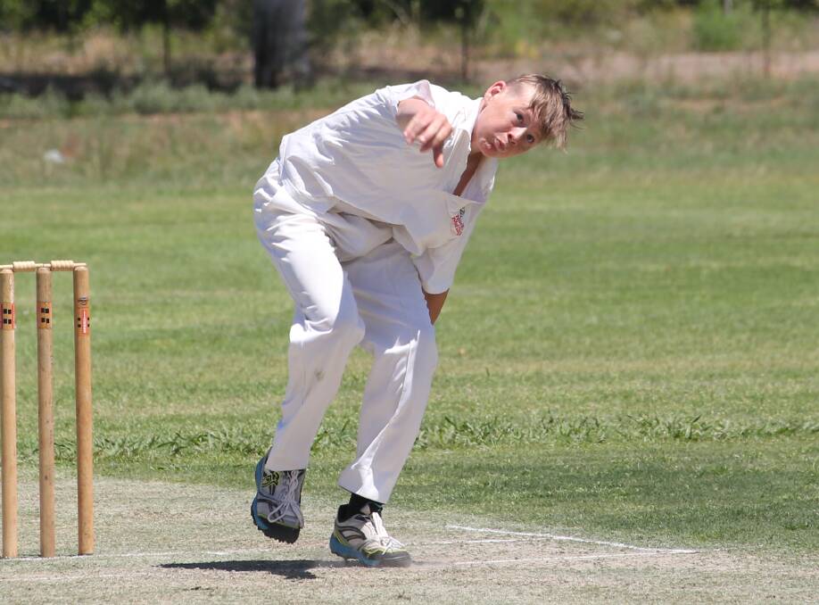 HITTING THE SPOT: Hanwood's Sam Robinson picked up three wickets in his side's third grade win over Coleambally. Picture: Anthony Stipo