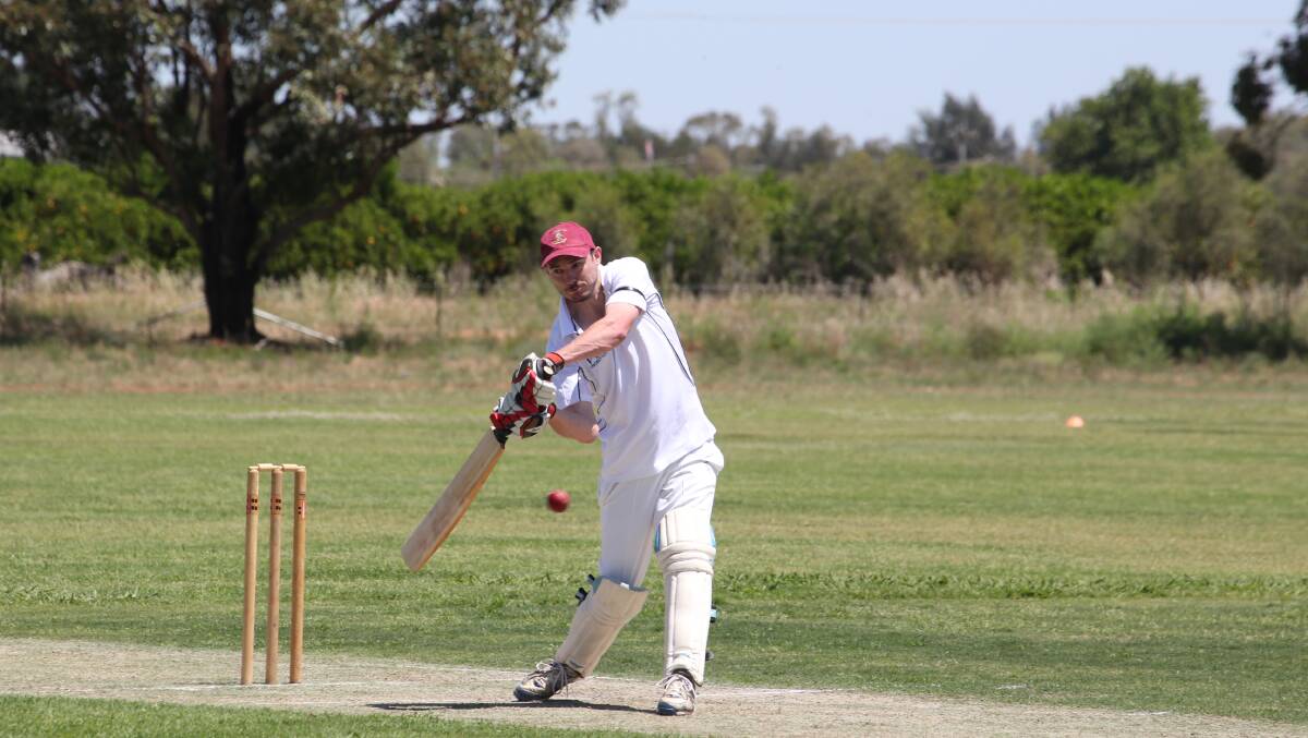 MADE A START: Coleambally's Sam Casey was one of the few batsmen to make an impact on the scoreboard against Hanwood. Picture: Anthony Stipo.