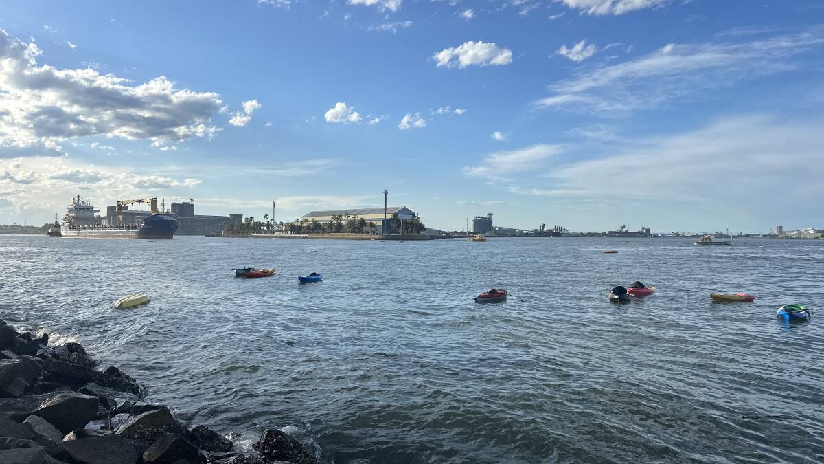 Kayaks adrift on Newcastle Harbour. Picture by Simon McCarthy