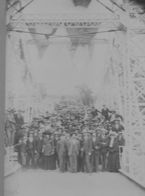 MODERN MARVEL: Some of the crowd assembled on the newly opened bridge on June 29, 1905.