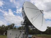 The new satellite dish outside Uralla is the first in a series for the SouthPAN project, which will give massive gains to GPS accuracy. Pictures by Jacob McMaster. 