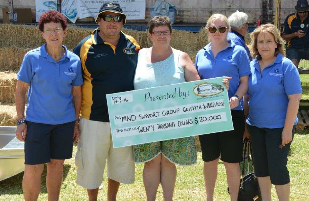 WONDERFUL: Lending a helping hand in the fight against Motor Neuron Disease with a donation of $20,000. Picture: Supplied.