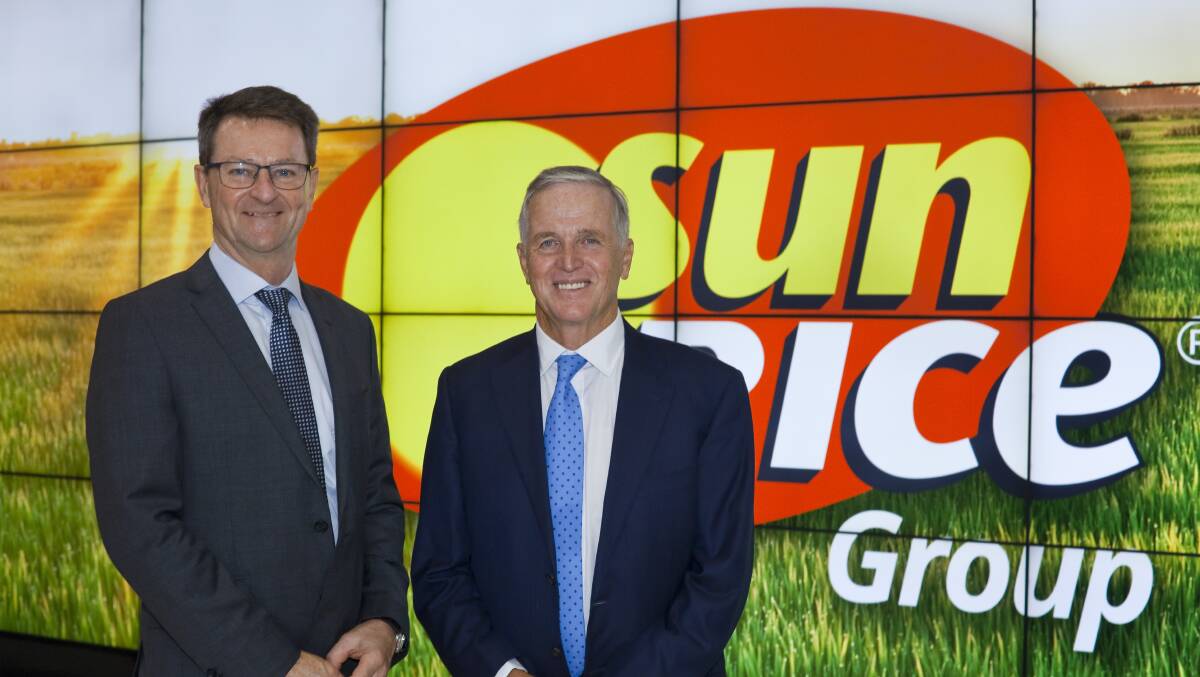 REPORT: SunRice CEO Rob Gordon (left) and chairman Laurie Arthur believe it's been a year of ups and downs for the company.