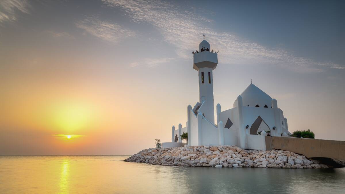 Sunrise at Al Khobar Corniche Mosque, Saudi Arabia