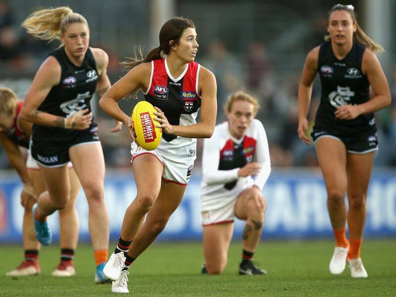 St Kilda's AFLW star Georgia Patrikios is still undecided on whether to take the COVID-19 vaccine.