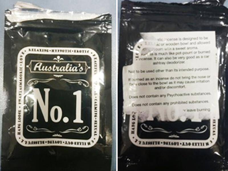 The substance was in a black clip-seal bag labelled as "Australia's No. 1".