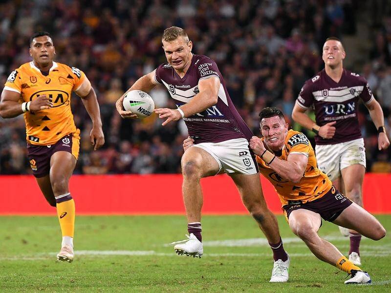 The Maroons say they know how to handle Tom Trbojevic (c) should he play centre for NSW in Origin.