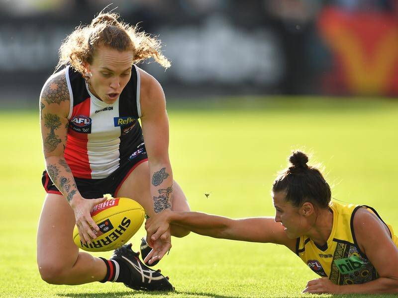 The performance of St Kilda's Tilly Lucas-Rodd (left) was a bright spot in their defeat by Richmond.