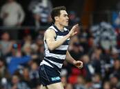 Forward Jeremy Cameron suffered a low-grade hamstring strain in Geelong's over Gold Coast. (Jason O'BRIEN/AAP PHOTOS)