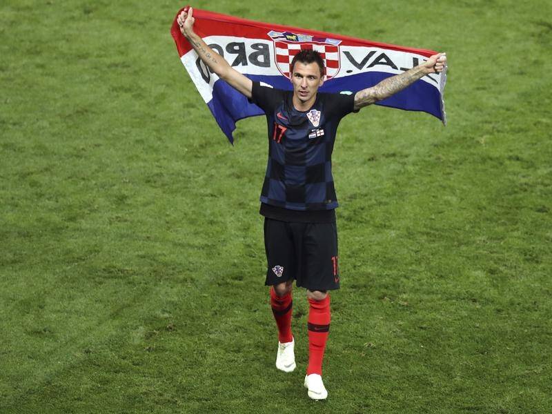 Mario Mandzukic celebrates after scoring the winning goal to put Croatia into the World Cup final.