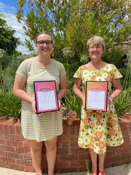 Coleambally's Young Citizen of the Year Laura Mannes and Citizen of the Year Alison Hayes. PHOTO: Supplied
